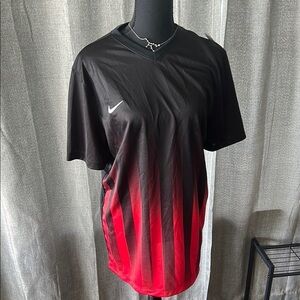 Nike Black and Red Gradient Sports Jersey